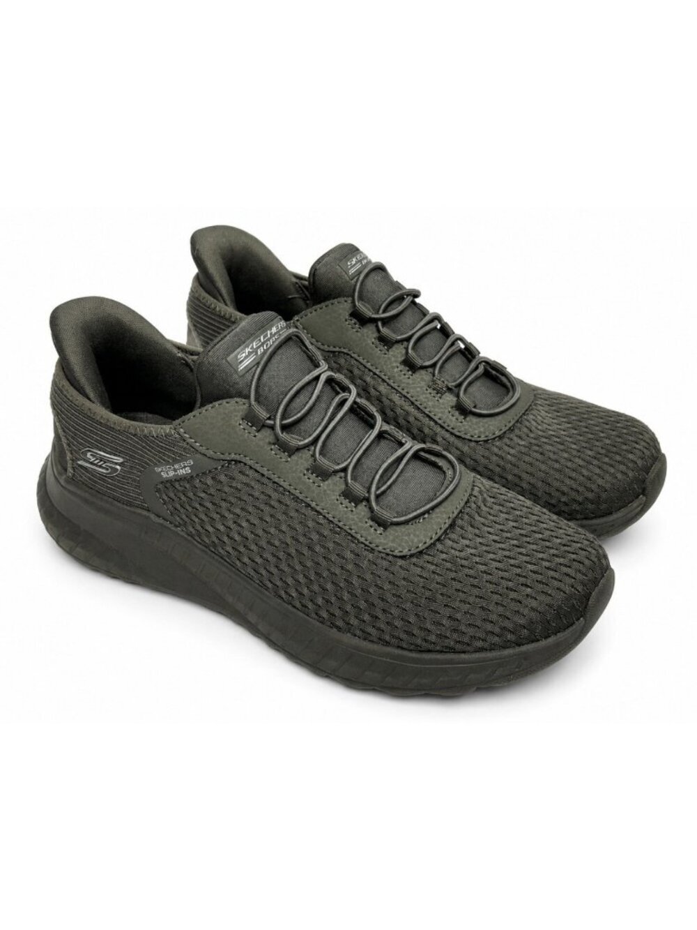 Skechers BOBS Sport Squad Chaos Hands Free Slip-ins Olive Sneakers Womens Size 9
